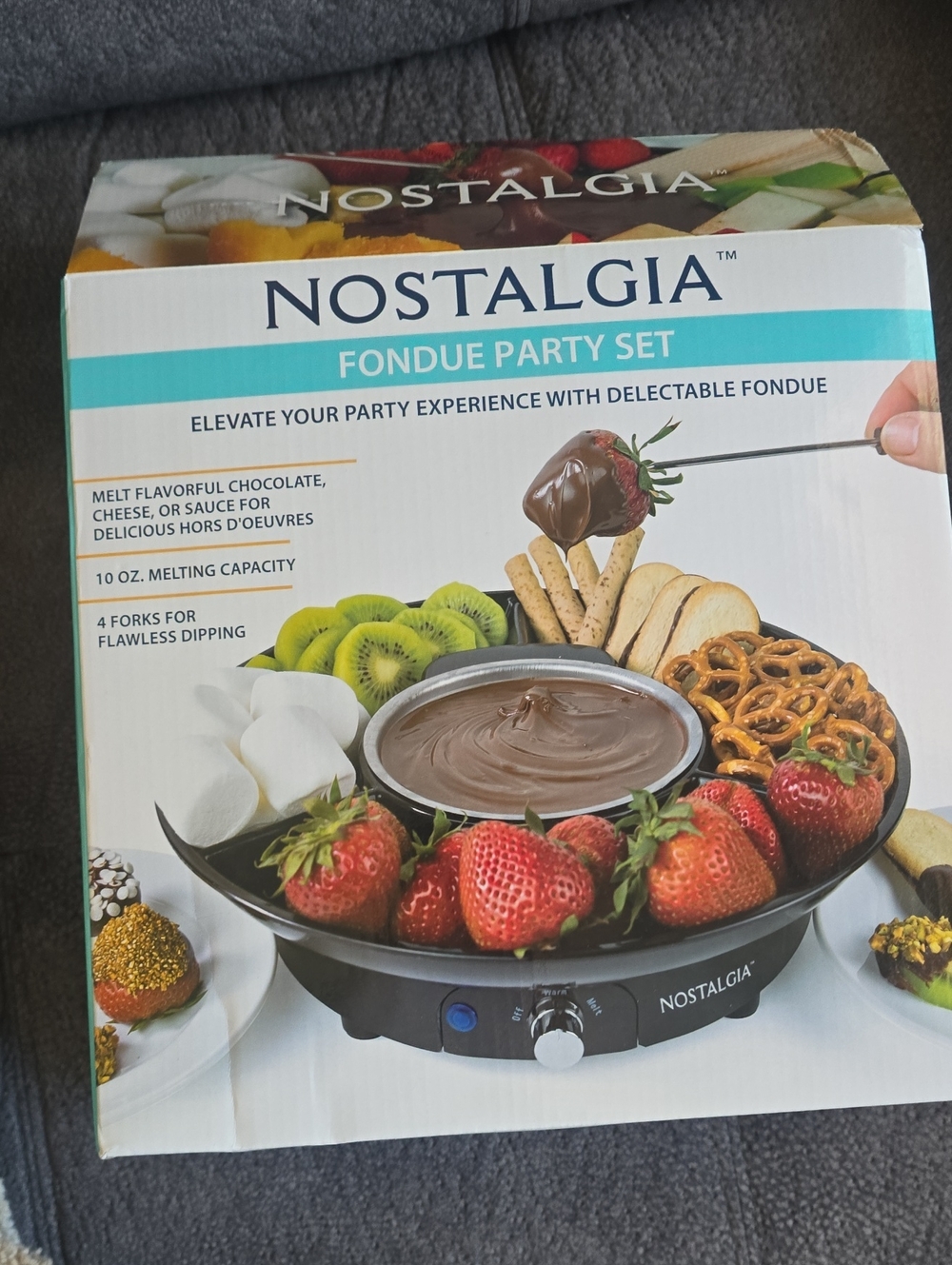 Nostalgia Fondue Party Set - Black and Silver